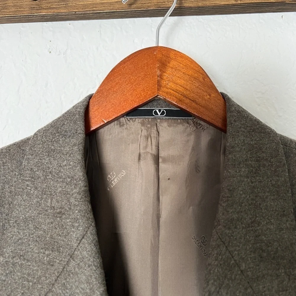 Valentino 100% Virgin Wool Sportscoat Blazer Jacket Neutral